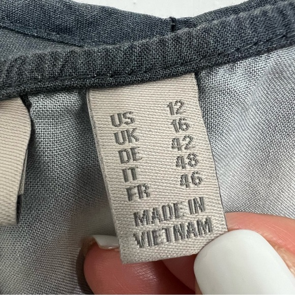 Logo Lori Goldstein 12 Gray Tie Dye Asymmetric Hem Knee Length Boho Dress - Picture 7 of 9